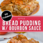 Delicious bread pudding with bourbon sauce.