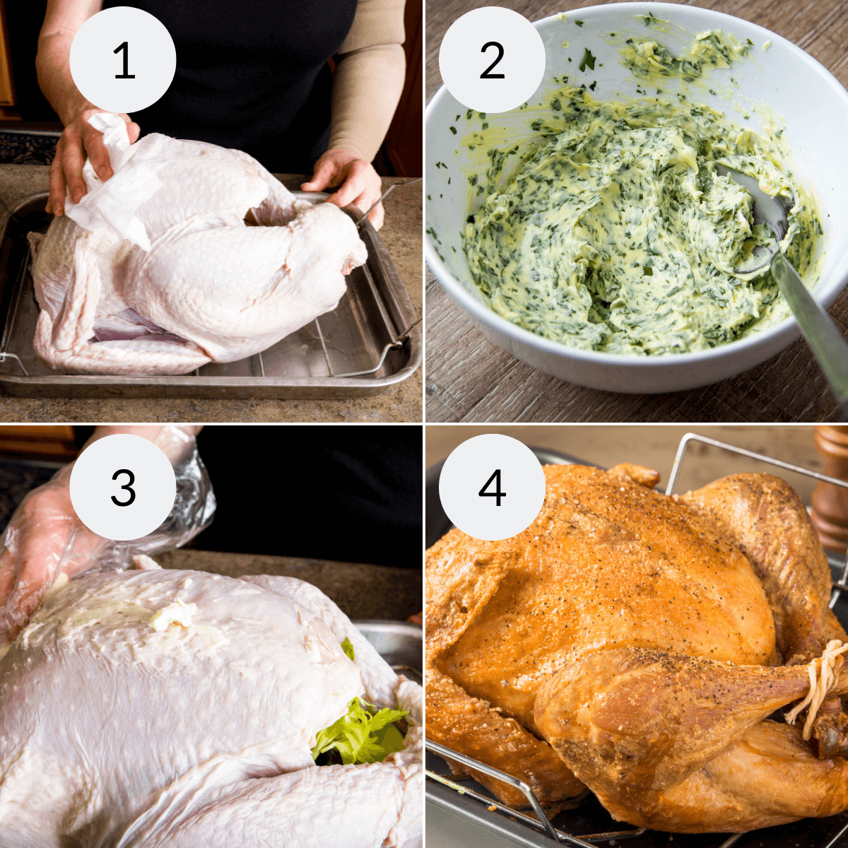 Step by step instructions for making a convection oven turkey.