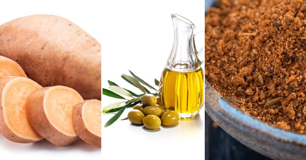 The oil, vegetables and the seasonings.