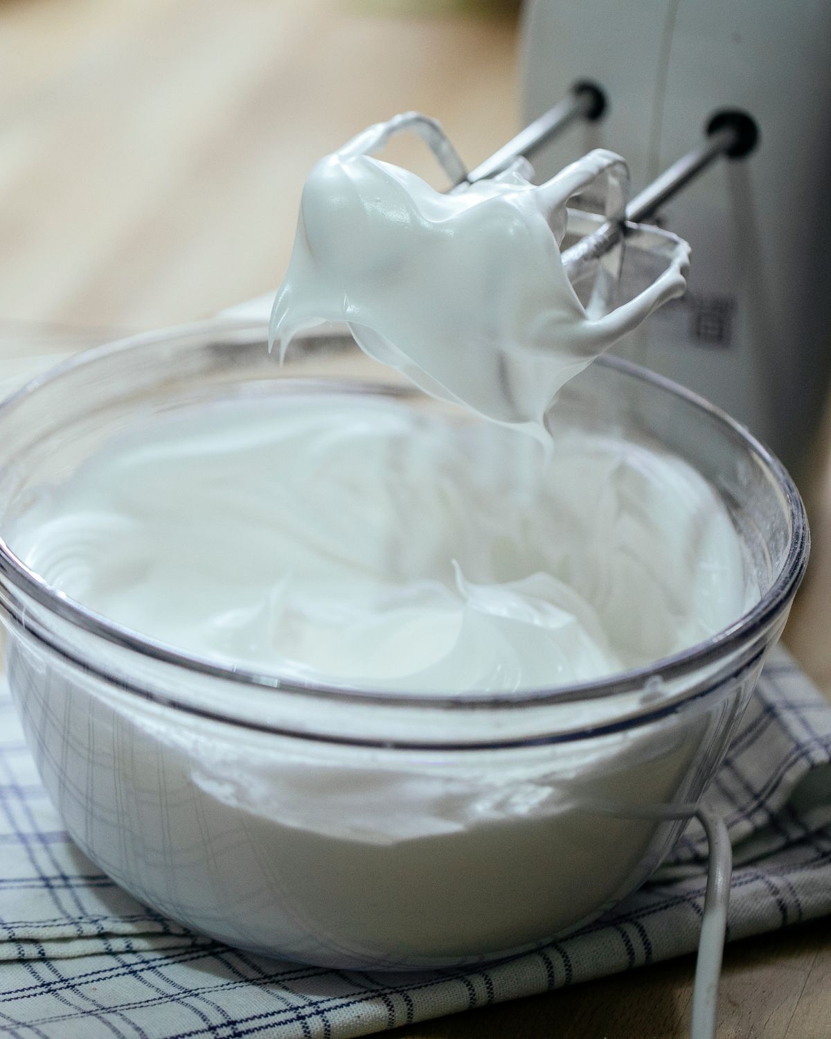 Making the whipped topping.