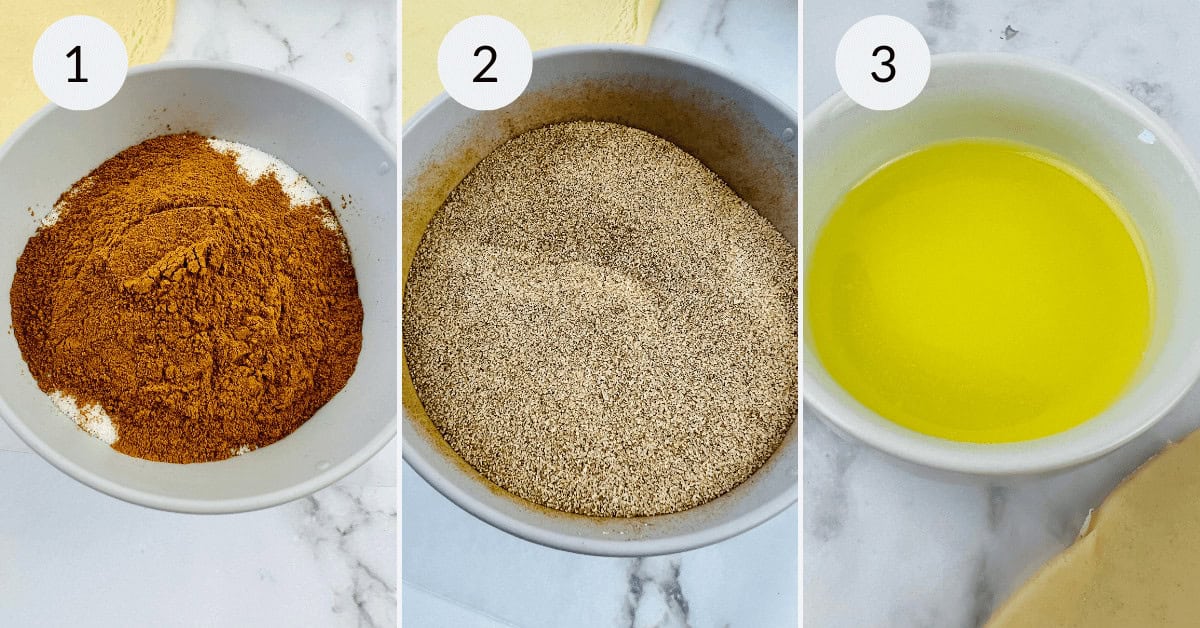 Melting the butter and creating the seasoning.