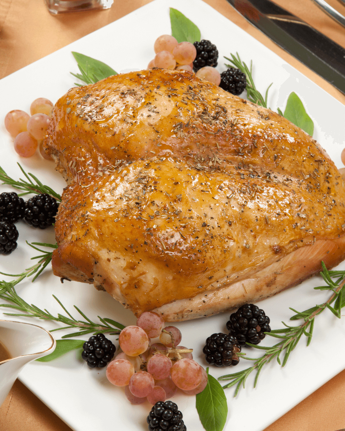 A finished slow roasted turkey breast.