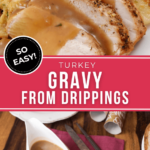 Two views of the gravy from drippings.