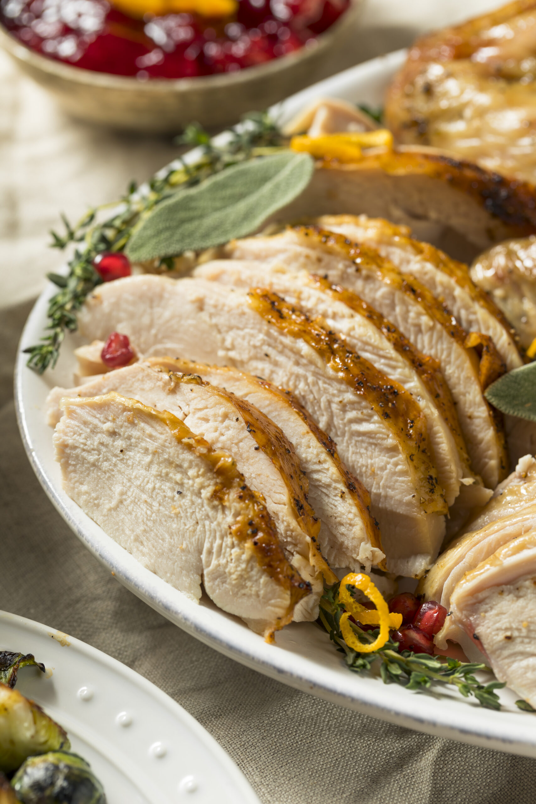A close look at the crock pot turkey and stuffing.