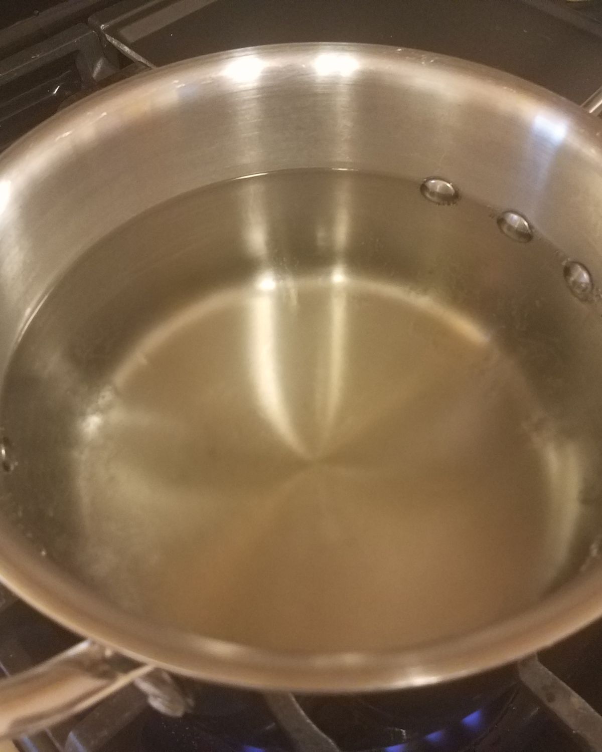 A pot of cold water for the turkey.