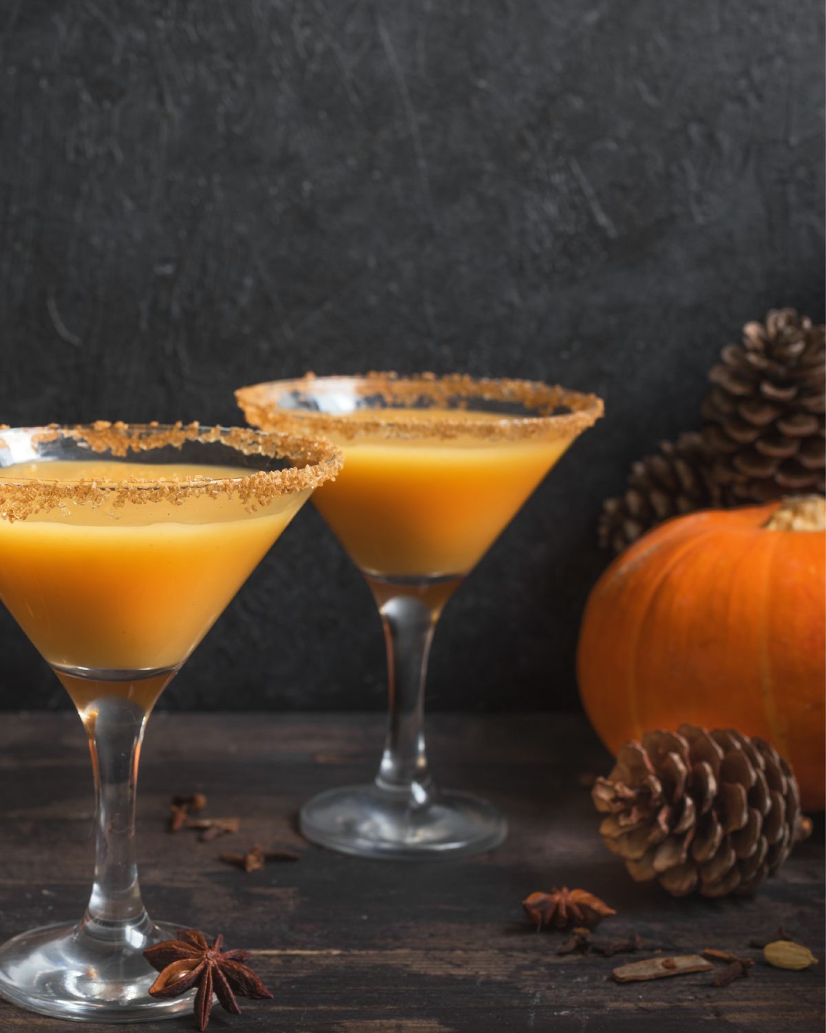 A cocktail made with the pumpkin moonshine.