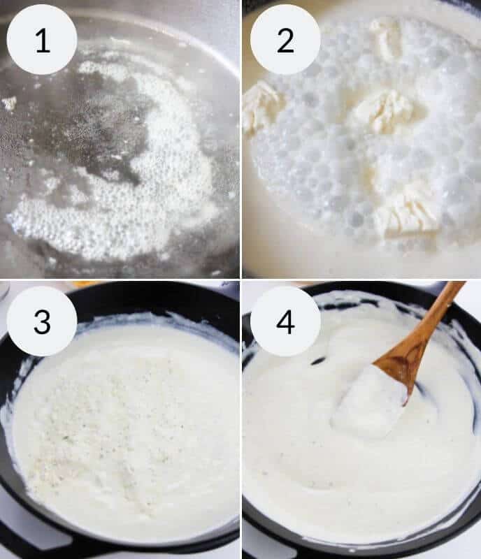 Creating the base of the sauce for the meal.