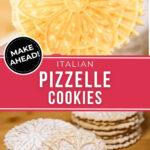 Two views of the pizzelle cookies.
