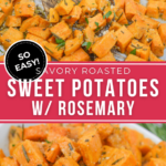 A bowl and sheet pan of the sweet potatoes.