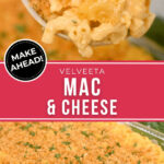 Two views of the velveeta mac and cheese.