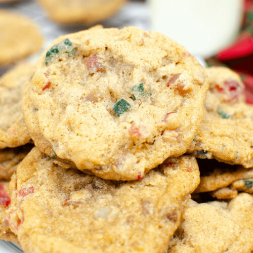 A stack of the Fruitcake Cookies.