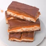 A snack of the homemade snicker bars.