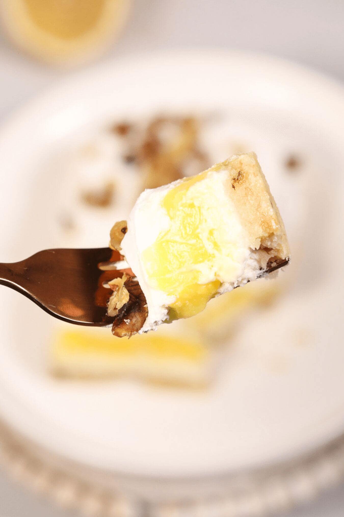 A fork of this fluffy dessert.