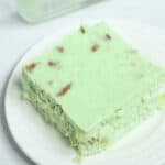 A side view of the cottage cheese dessert.