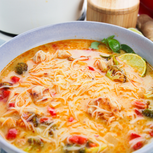 Thai Red Curry Chicken Soup - WEBSTORY COVER