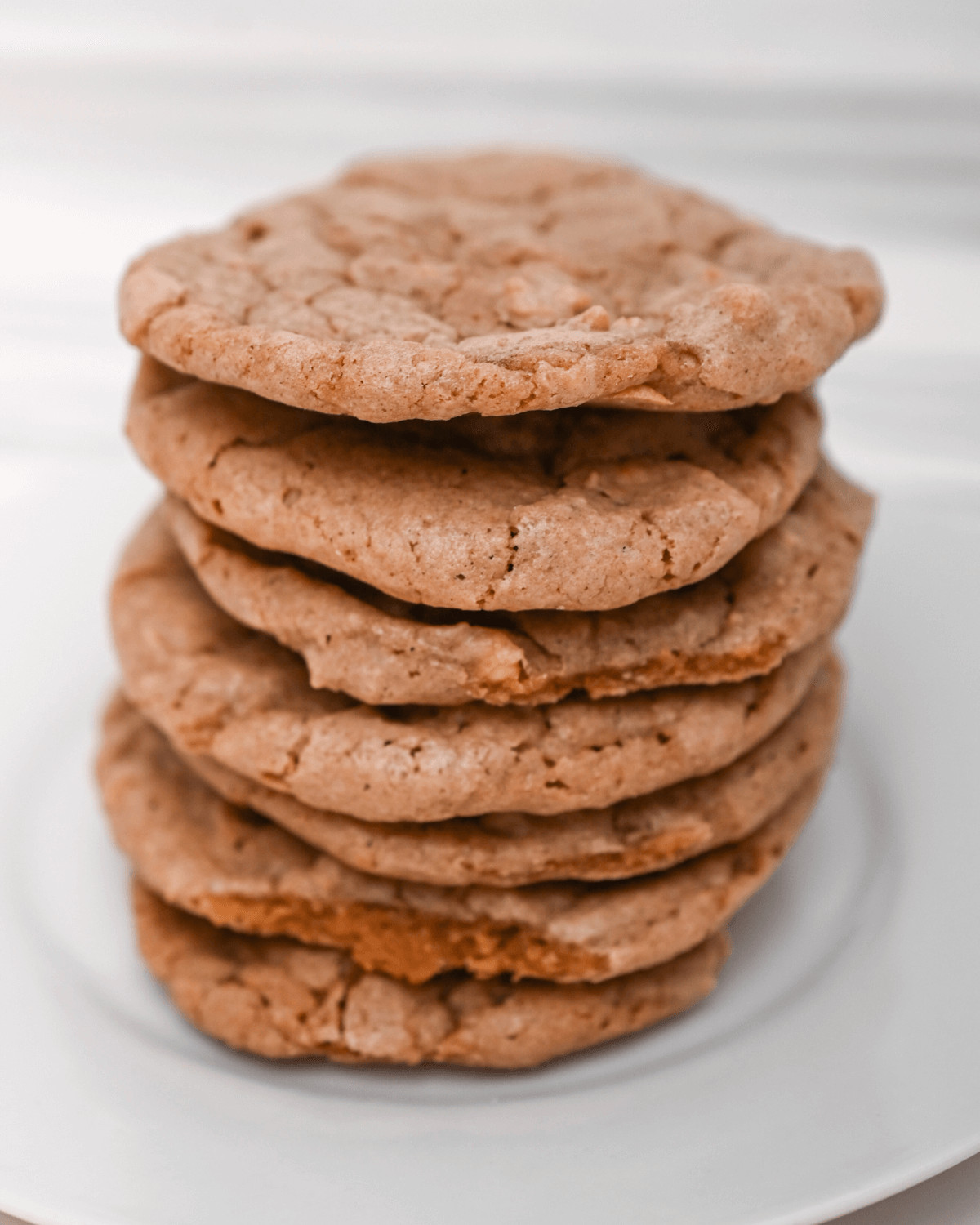 A stack of vintage chocolate peanut butter cookies.
