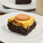 A side view of the chocolate treat.