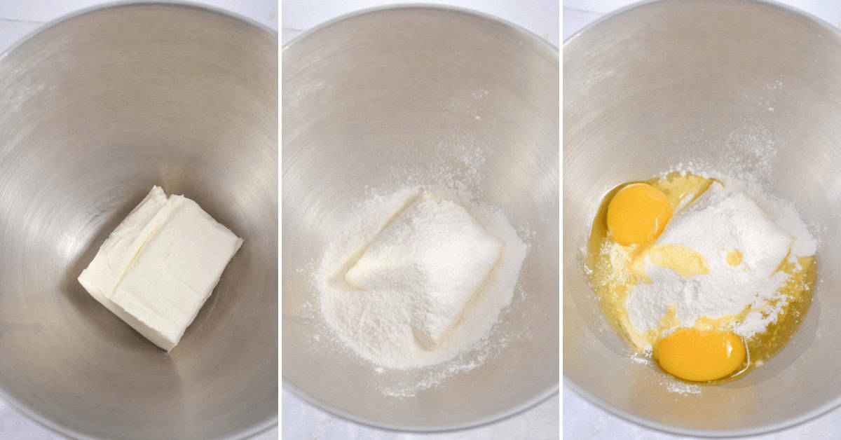 Creaming together the banana pudding layer.