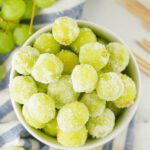 A top view of the champagne candied grapes.