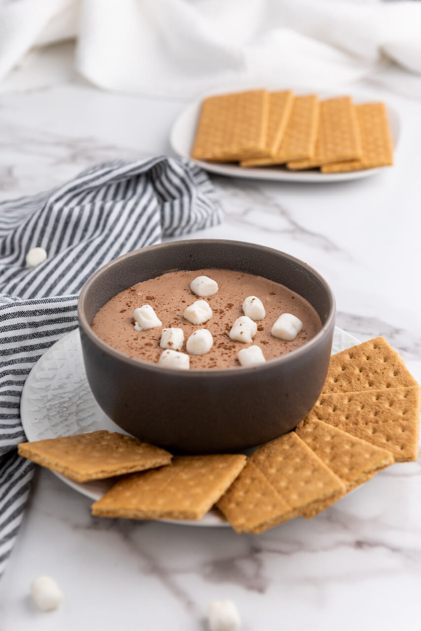 A shot of the hot cocoa dip.