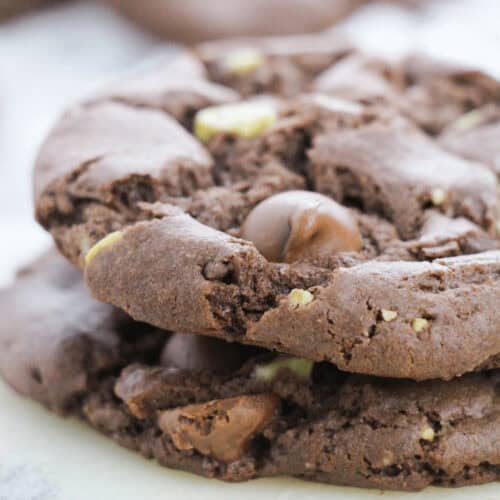 Two Mint Chocolate Chip Cookies.