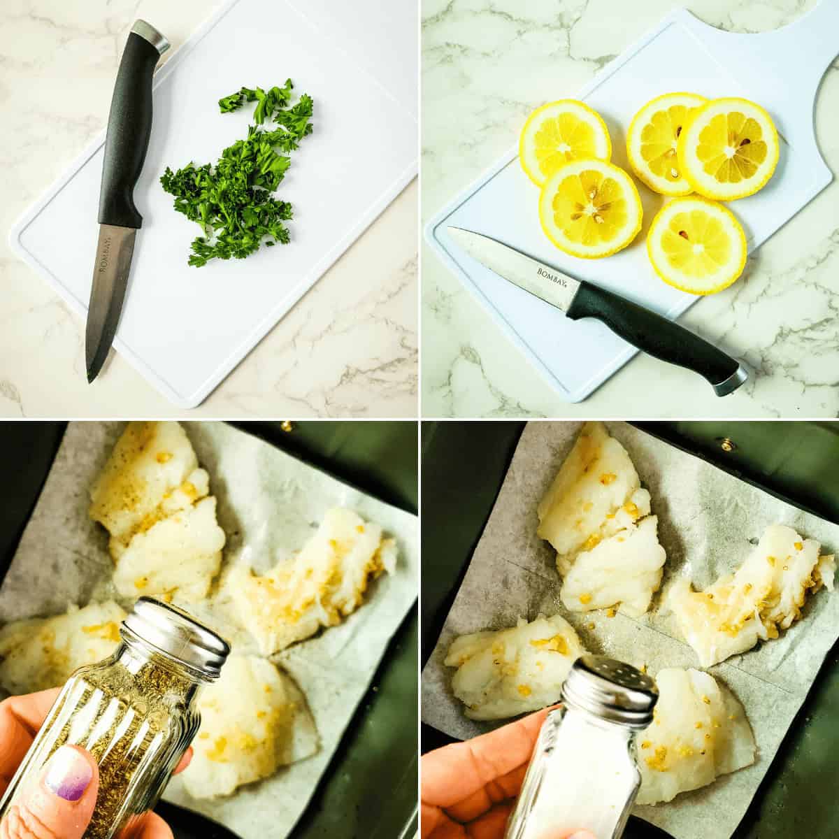 Preparing and seasoning the fish.