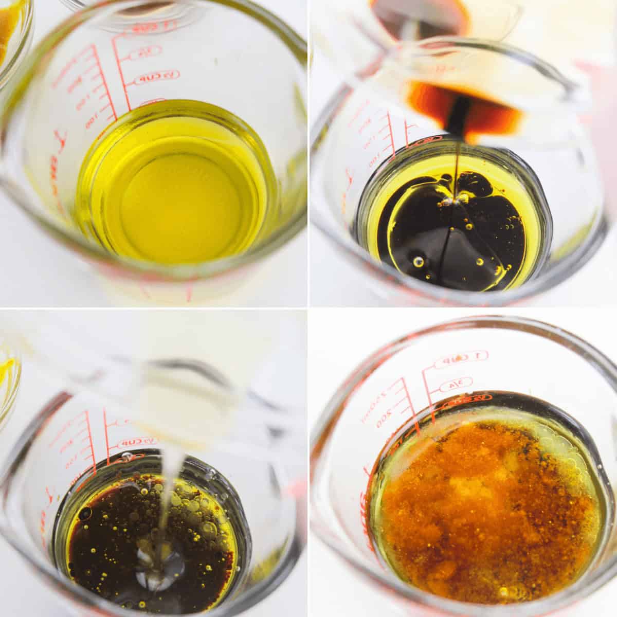 A collage showcasing the ingredients for the marinade.