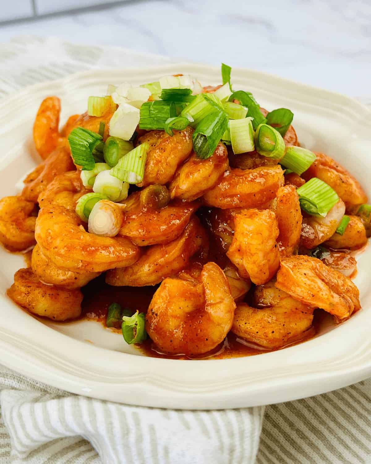 A side view of the spicy dish.