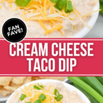 Cream cheese taco dip, also known as Boat Dip.