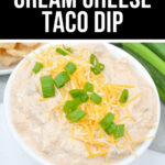 Cream cheese taco dip, also known as boat dip, presented elegantly on a pristine white plate.