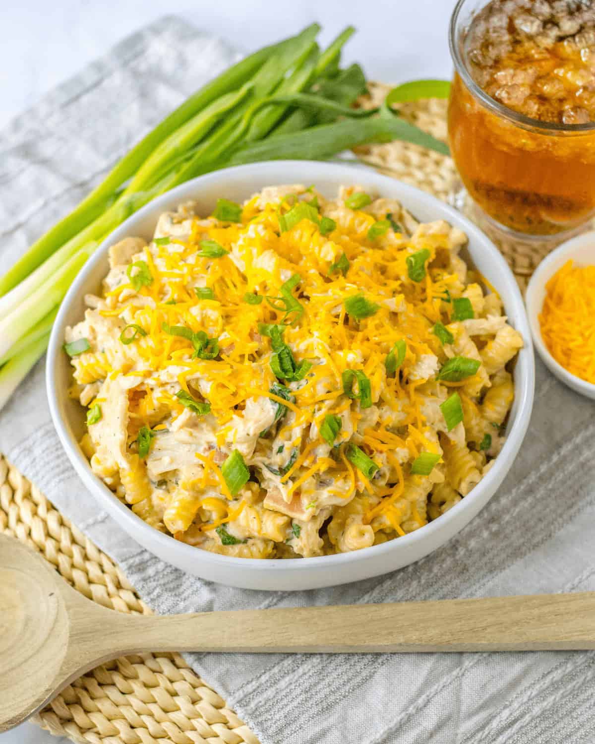 A top shot of the finished meal.