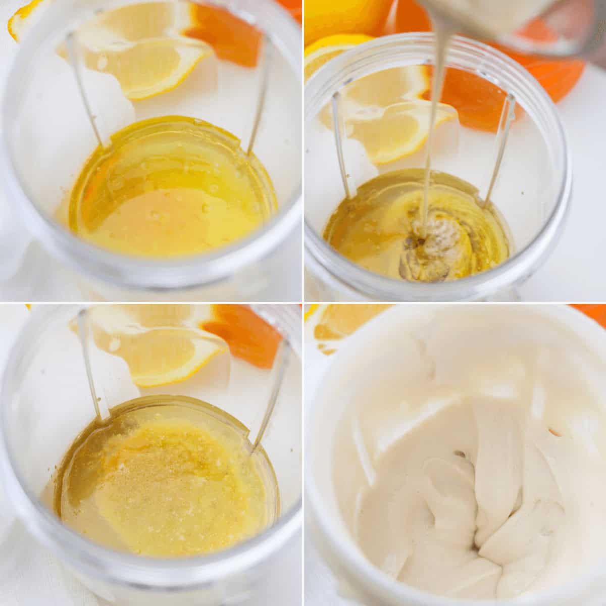 Instructions for making lemon tahini dressing.