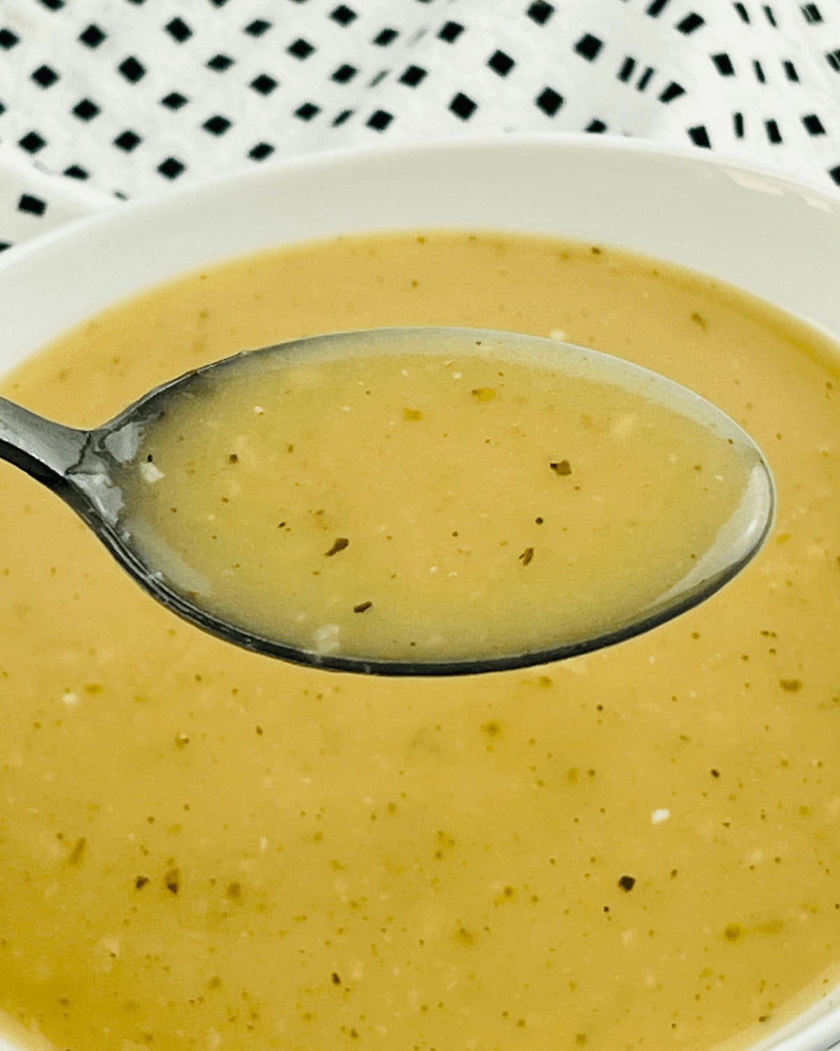 A spoon of the sauce.