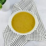 A top shot of the pork gravy from the top.