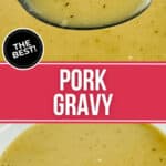 Two views of the finished gravy.