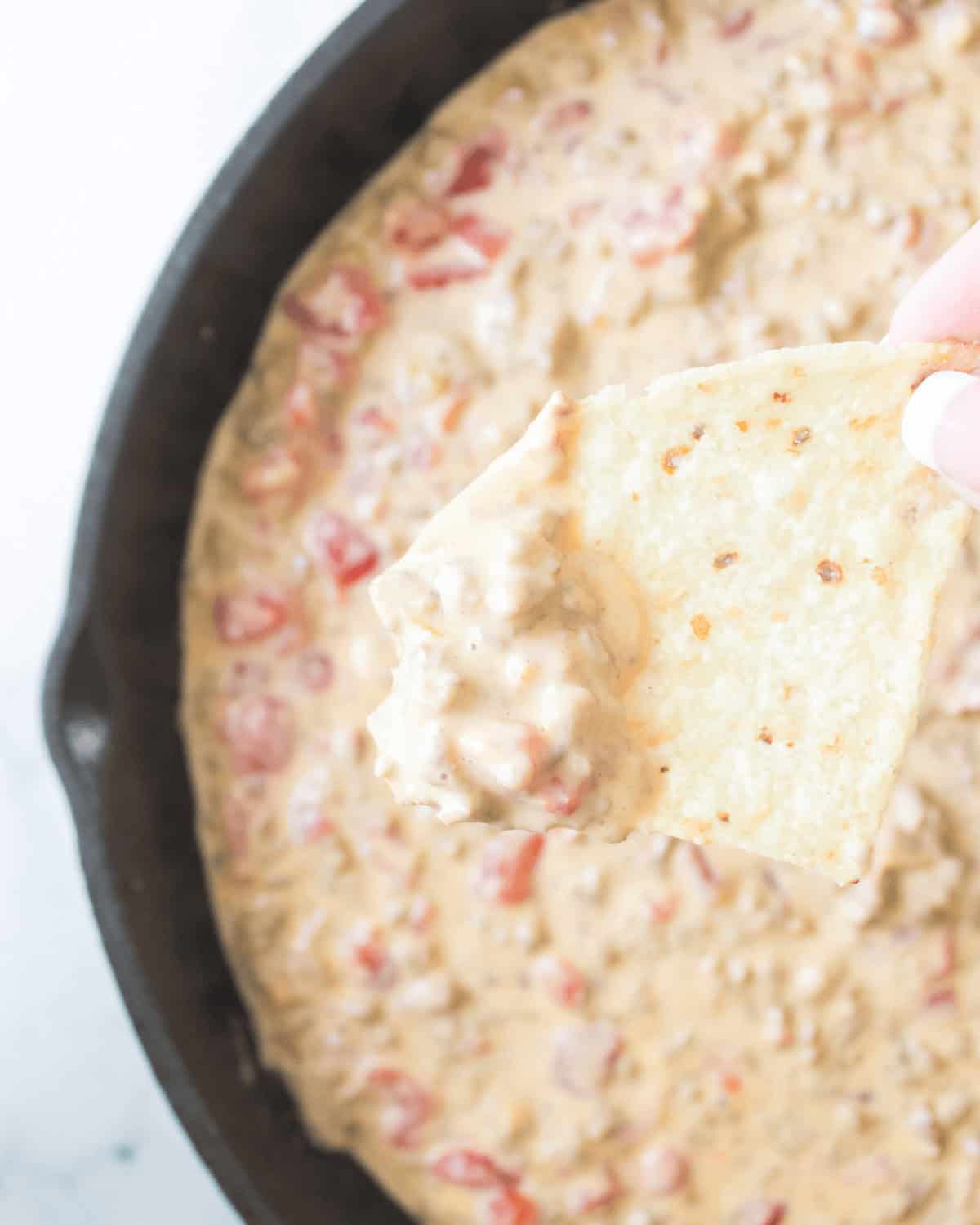 A close up on the completed dip.