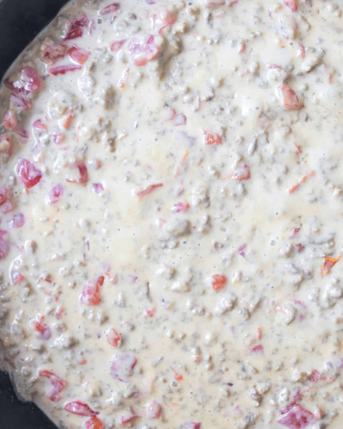 A top shot of the Velveeta rotel dip.