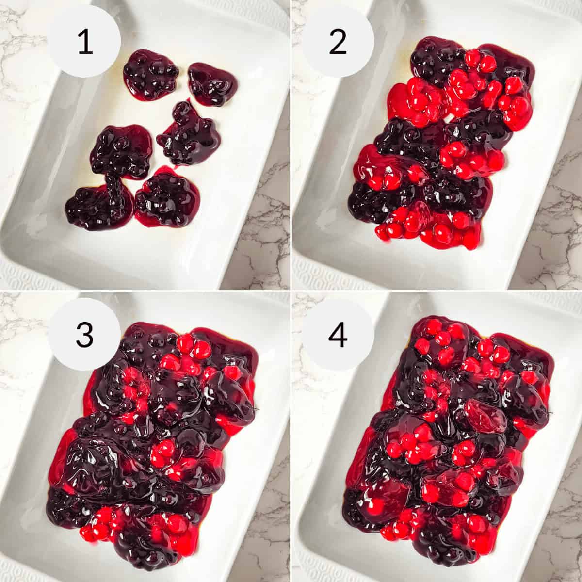 Layering the filling.