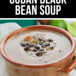 Bowl of Cuban black bean soup.