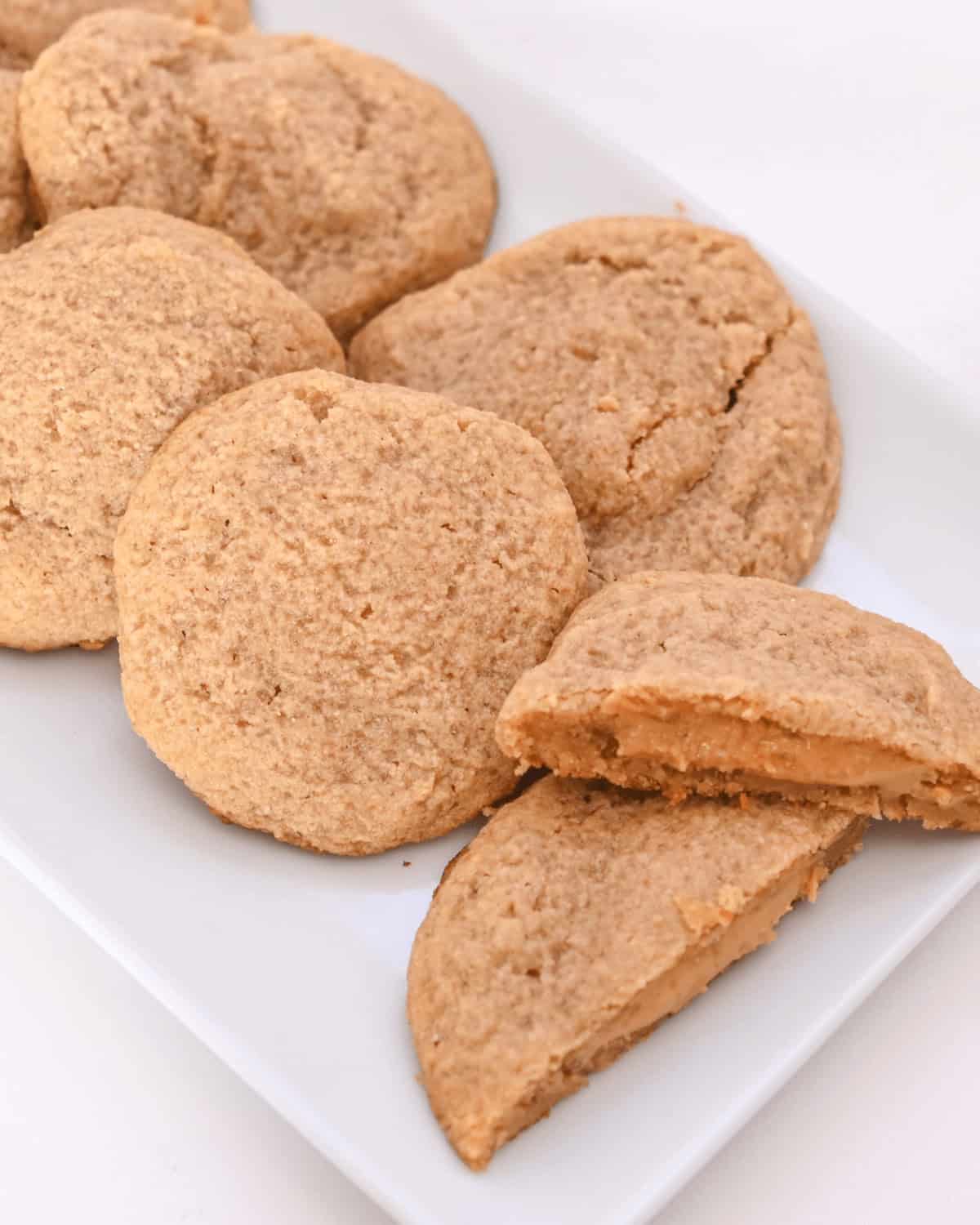 Cookies on a white plate.