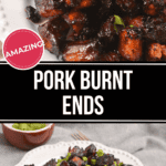 A plate of delicious pork burnt ends.