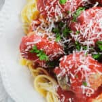 A side view of the finished meal.