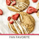 Indulge in these irresistible strawberry cheesecake cookies.