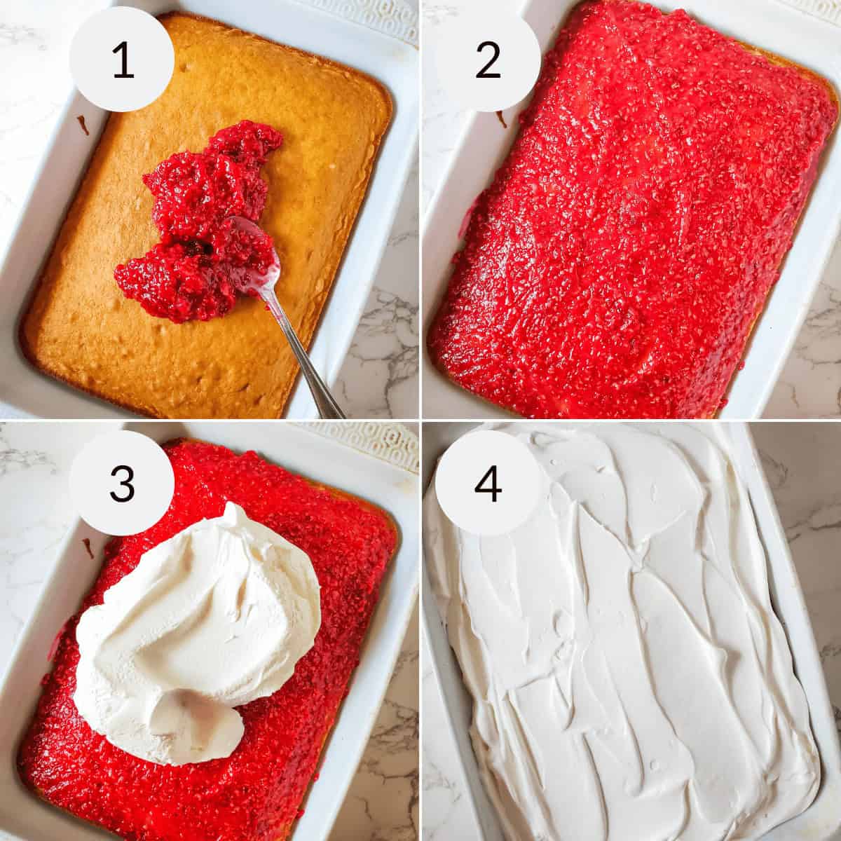 Frosting the cake.