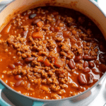 A pot simmering on the stove.