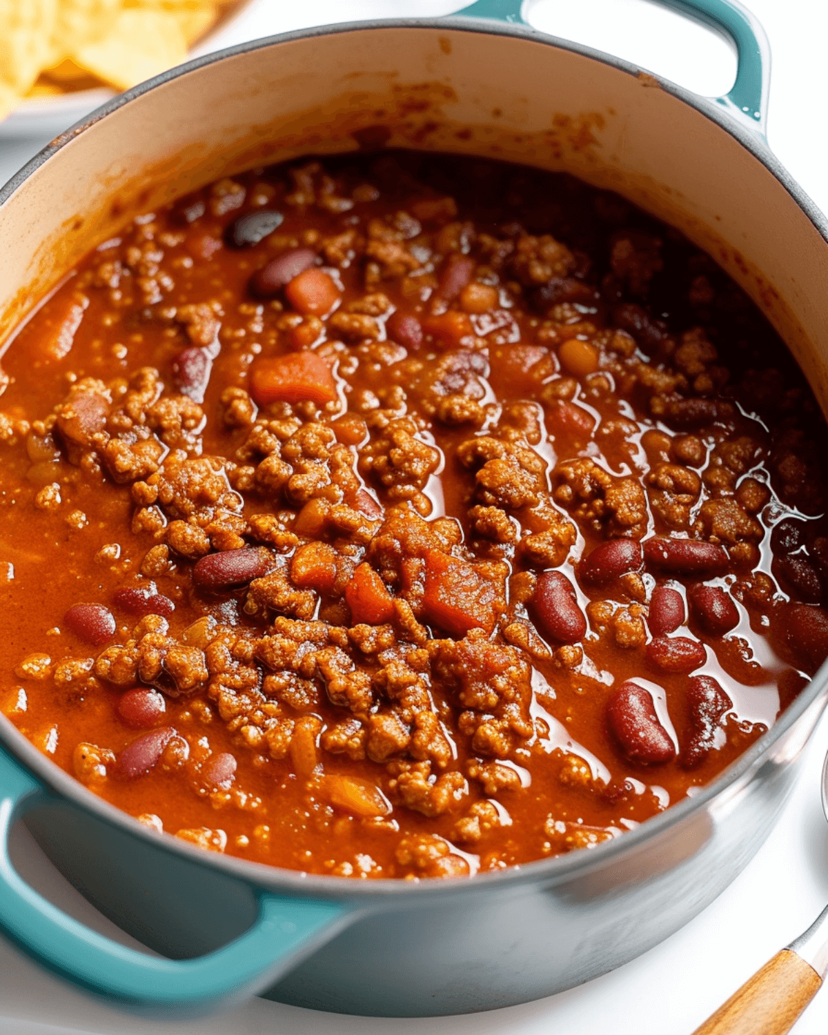 A pot simmering on the stove.