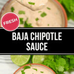 Creamy Baja chipotle sauce in bowls garnished with fresh cilantro.