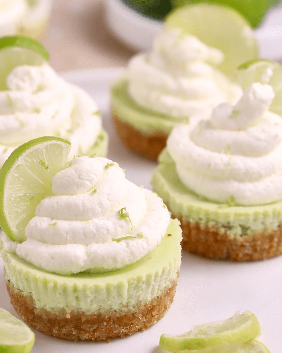 Slices of lime on top of the finished treats.