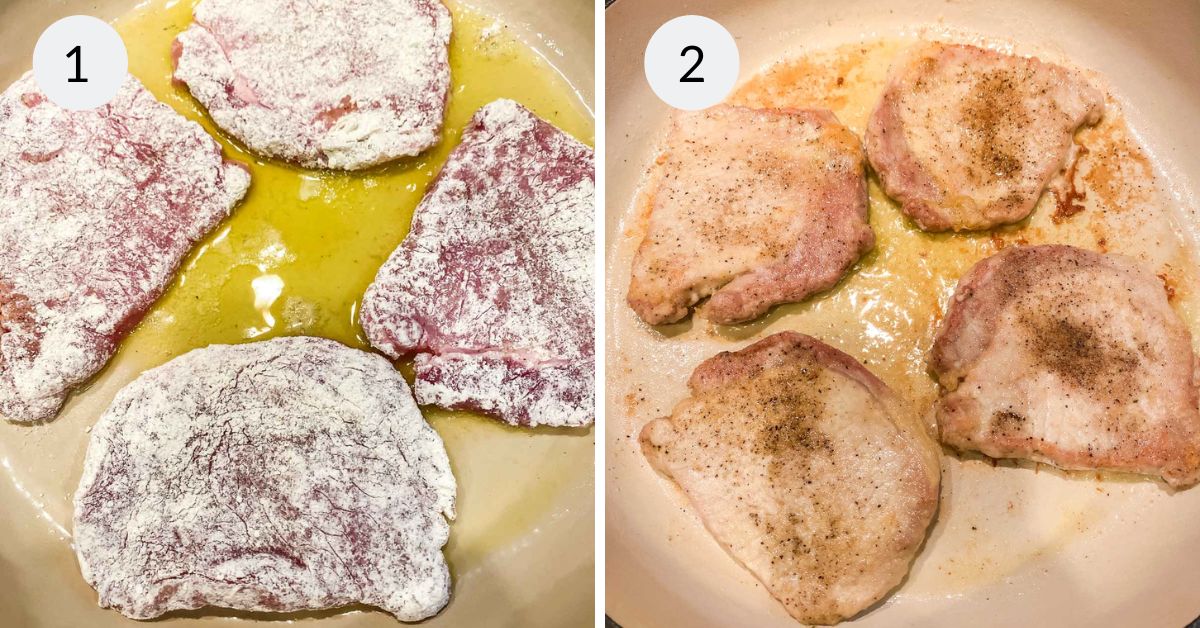 Step by step instructions for pan frying pork loin. 