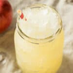 A glass jar filled with the frozen drink.